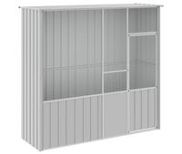 vidaxl jaula de pajaros acero galvanizado gris 215x78x200 cm