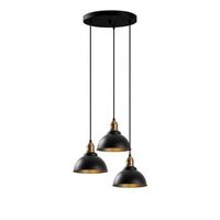 lampara de techo varzan-10861 negro oro cobrizo metal 44x44x117 cm