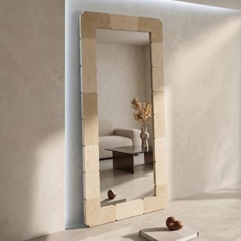 Espejo de pared rectangular, estilo natural, 70x3x160 cm