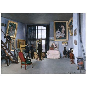 Legendarte - Cuadro Lienzo, Impresión Digital - El Taller De Bazille - Frédéric Bazille - Decoración Pared Cm. 50x80