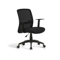 silla de estudio altura regulable de tela negro 94x61x59 cm