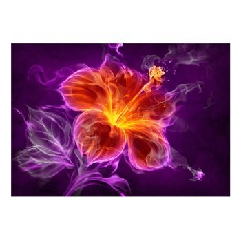 Papel Pintado 3d - Flor Ardiente En Púrpura (250x175 Cm)