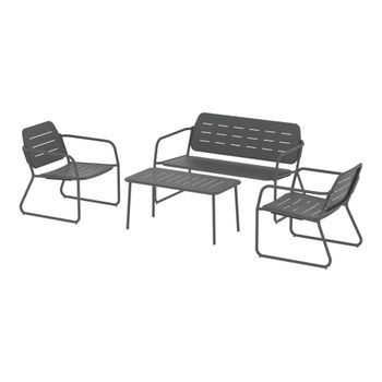 Conjunto De Muebles De Jardín Andria 4 Piezas - Gris Antracita [casa.pro]