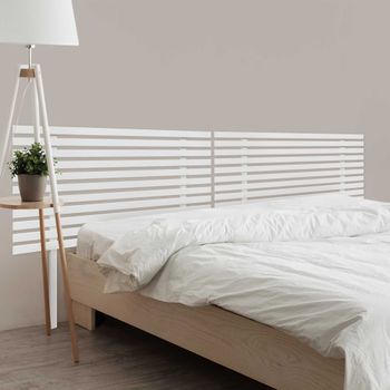 Dhome Cabecero De Madera Reciclada Dm Para Camas De 180 Estilo Japones Con Patas Dual Dividido En 2 Piezas Cama Palet Herrajes Incluidos (180cm Dual, Blanco Sólido)