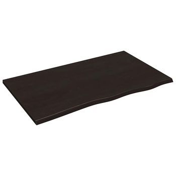 Tablero Mesa | Tablero Escritorio Madera De Roble Tratada Marrón Oscuro 100x60x2 Cm