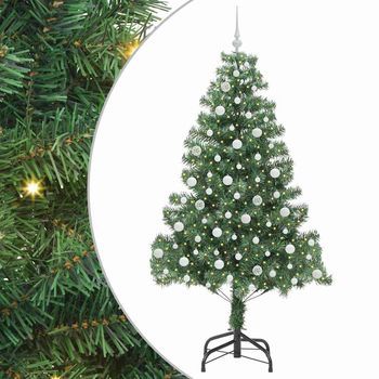 Árbol De Navidad Con 300 Led Con Soporte Verde 210 Cm Pvc
