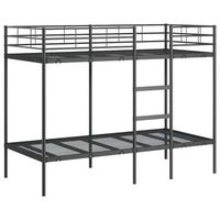 litera sin colchon acero negro 90x190 cm vidaxl