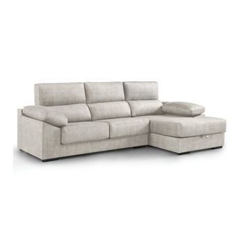 Sofá Chaise Longue Izquierdo Monti Con Asientos Extraíbles Y Respaldos Reclinables En Color Gris Claro 100x283x167 Cm