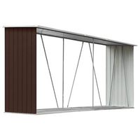 casetilla para lena acero galvanizado marron 330x84x152 cm vidaxl