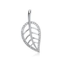 colgante hoja oro blanco 14 quilates 39 diamantes