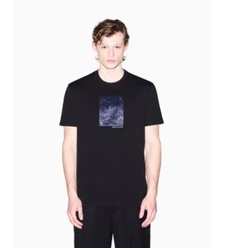 A|X Armani Exchange para hombre. XM002514AF10356UC001 Camiseta Regular Fit negro (L), Casual, Algodón, Manga corta