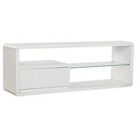 mueble tv mdf cristal 140x40x50 blanco
