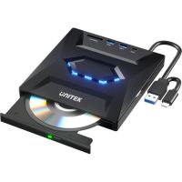 grabadora dvdcd externa unitek t1037a01 con hub usb y lector sd