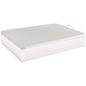 Canapé Con Base Tapizada Color Blanco Cama Matrimonio Dormitorio Habitación Descanso Medida 105x190 Cm