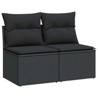 set sofas jardin y cojines 4 piezas ratan sintetico acacia negro
