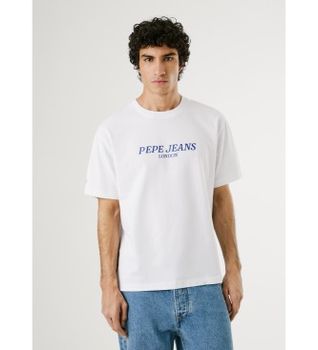 Pepe Jeans para hombre. PM509958 Camiseta Tadeo blanco (M), Casual, Algodón, Manga corta