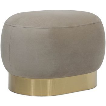 Puff Banco De Tocador - Terciopelo Y Metal - Luxe Topo