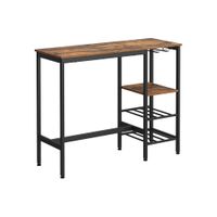 mesa alta marron rustico y negro