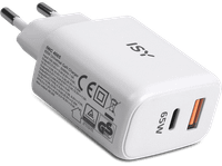 cargador movil - isy iwc 4065 65w universal blanco