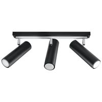 regleta zani negro 3 luces