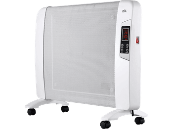 Estufa de mica - ok. OMIH 15224 ES, 1500W, Protección sobrecalentamiento, Display LED, Blanco