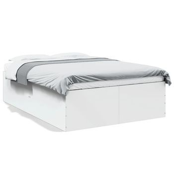 Cama Matrimonial | Cama Para Adultos | Estructura De Cama Madera De Ingeniería Blanca 140x200 Cm