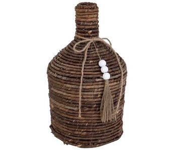 Jarrón de hoja de banana natural marrón, d22x38 cm