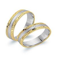 alianzas 18 quilates oro amarillo-blanco con diamante