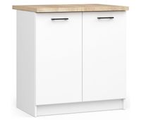 armario de cocina akord s80 con encimera oliwia blanco 80 cm 2 puertas frente en color blanco 2 estantes 80x46x85 cm