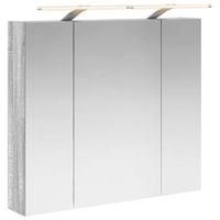 armario con espejo de bano gris sonoma 80 x 145 x 70 cm vidaxl