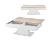 mesa de centro lunen aglomerado 40 x 110 x 60 cm - roble y blanco encasa