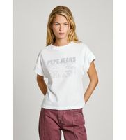 pepe jeans para mujer pl505996 camiseta lira blanco xs casual algodon manga corta