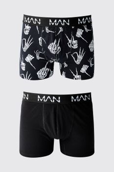 2 Pack Halloween Skeleton Boxers, Multi
