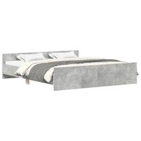 cama matrimonial  cama para adultos  estructura de cama con cabecero piecero gris hormigon 160x200cm