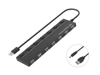 HUB USB 2.0 CONCEPTRONIC HUBBIES08 7 PUERTOS CON INTERRUPTORES