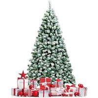 arbol de navidad de pino artificial con bisagras de nieve costway 100 x 100 x 180 cm