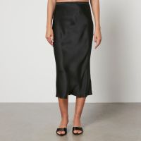 anine bing silk-satin midi skirt - l