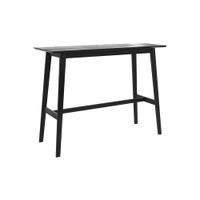 mesa de bar rectangular para 4 personas en madera negra 120 cm