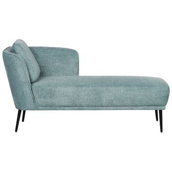 Chaise Longue Estilo Retro Con Cojín Muebles De Sala De Estar De Tela Azul Izquierdo Artheze