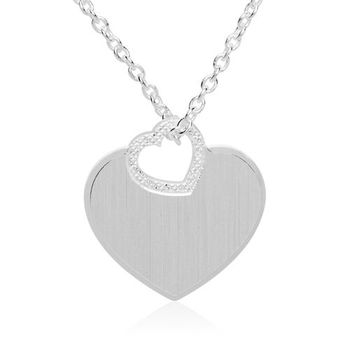Cadena corazones grabable plata 925