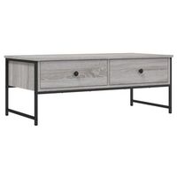 mesa de centro madera de ingenieria gris sonoma 101x49x395 cm vidaxl