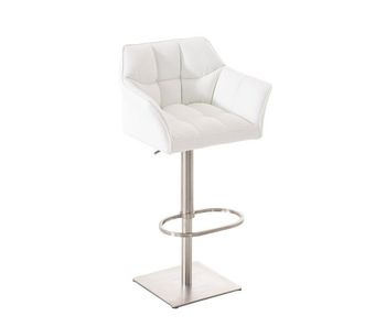 Taburete de bar damaso tapizado en cuero sintético 45x64x88-113 cm