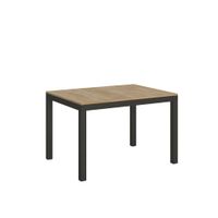 mesa extensible 90x120224 cm roble natural estructura antracita