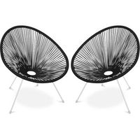 pack silla acapulco x2 - patas blancas - nueva edicion  negro