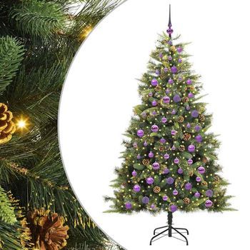Árbol De Navidad Artificial Con Ramas Plegables Y Conos 300 Led Vidaxl