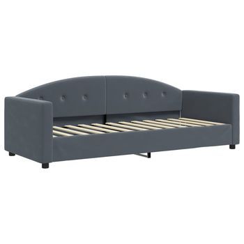 Cama Para Adulto | Cama Individual | Sofá Cama Terciopelo Gris Oscuro 80x200 Cm