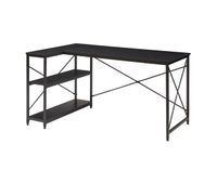escritorio raundsvalt forma de l 137x88x75 cm - negro encasa