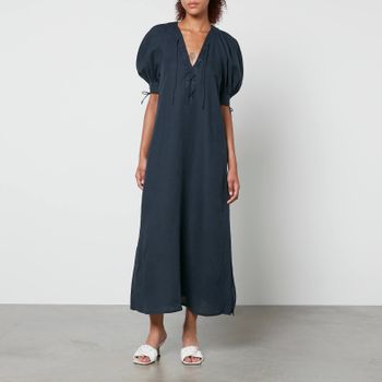 Sleeper Garden Linen Midi Dress - S