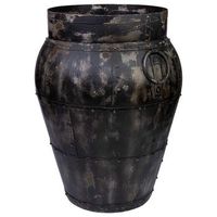 jarron de metal envejecido negro 45x45x57