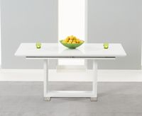 bianco 160cm white high gloss extending dining table